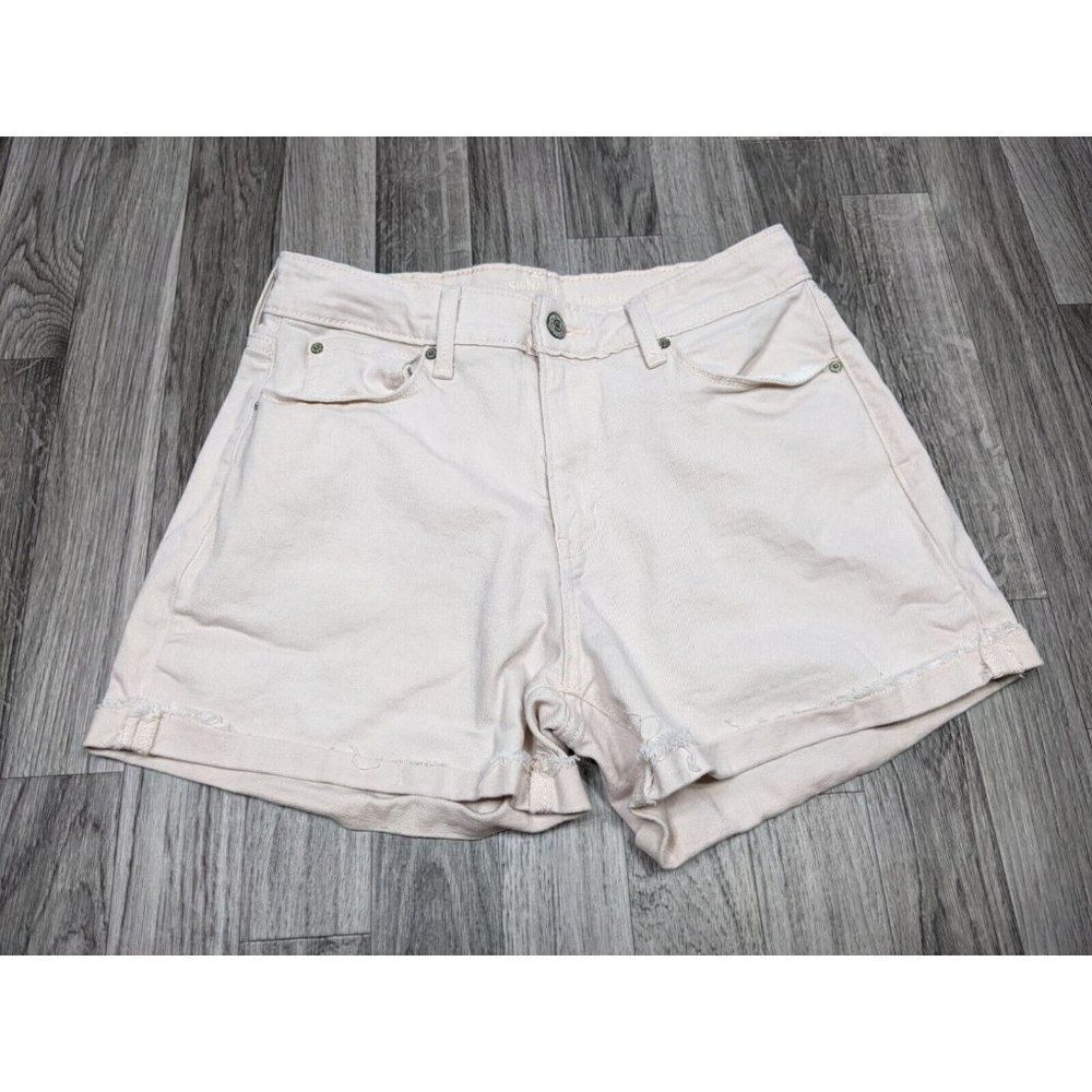 Signature‎ By Levi Strauss Size 6 High Rise Pink Cuffed Denim Jean Shorts